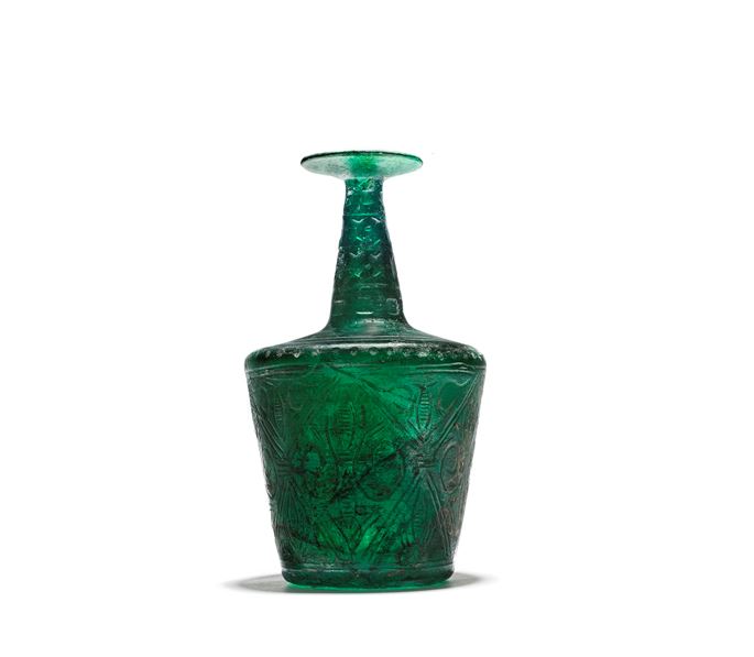 Green Cut Glass Bottle | MasterArt